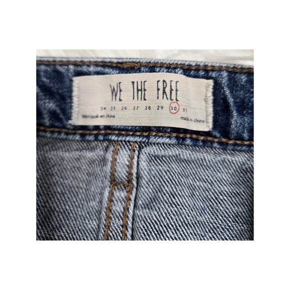 Free People We the Free Zip It Up Frayed Denim Mini Skirt Women's 30 - Picture 6 of 8